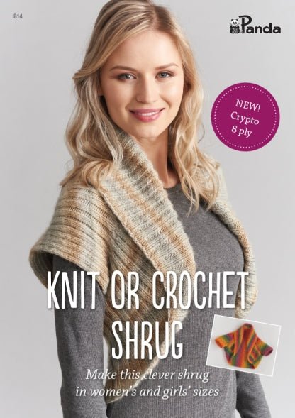 Leaflet 814 - Panda knit or crochet shrug PL8888 - Mooroolbark Wool