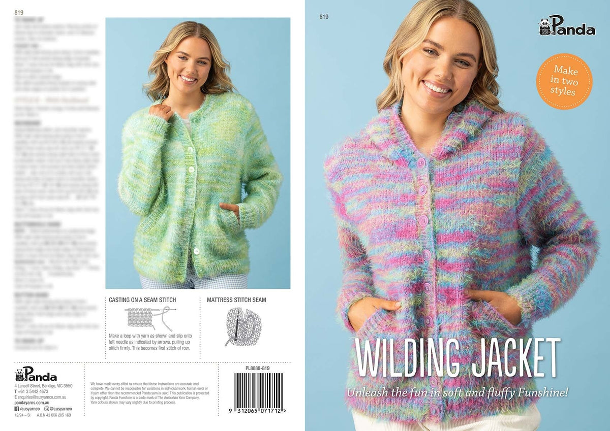 Leaflet 819 - Panda Wilding Jacket-Original Copy - Mooroolbark Wool