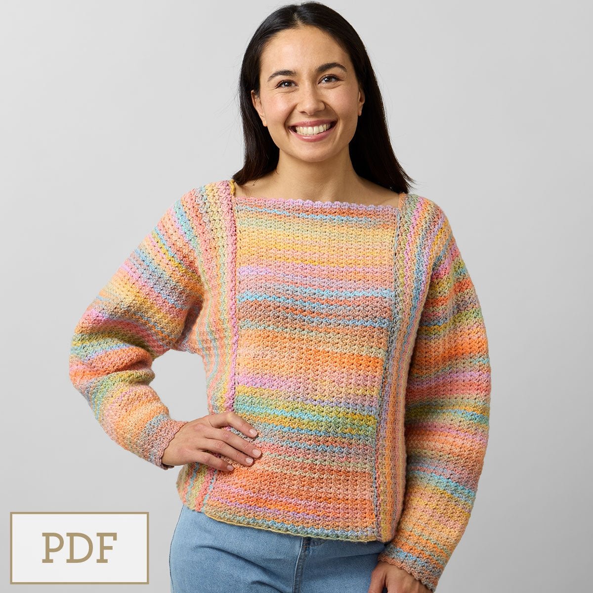 Leaflet 9009 - Patons Sunny Sierra - Crochet jumper-downloadable pdf - Mooroolbark Wool