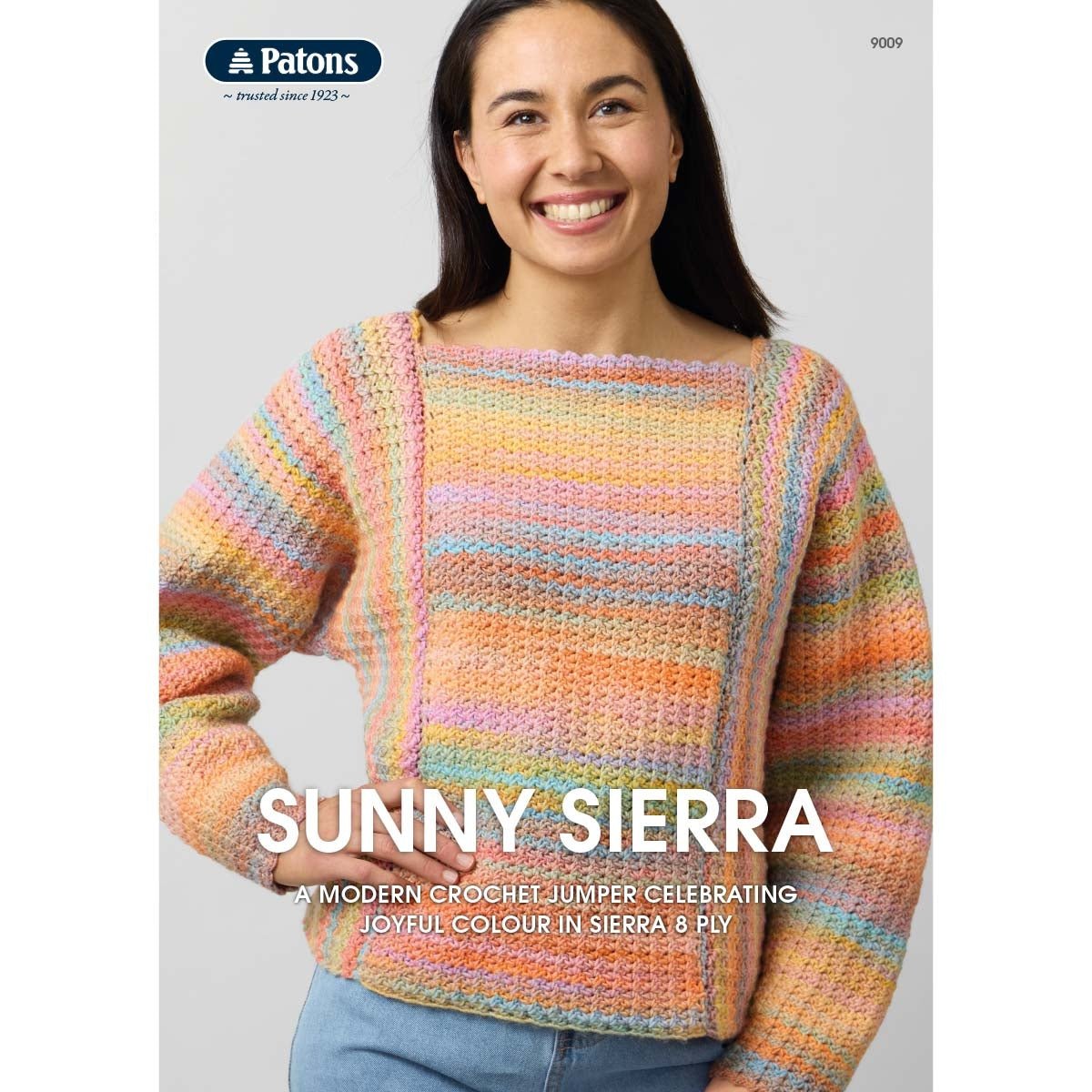 Leaflet 9009 - Patons Sunny Sierra - Crochet jumper-original - Mooroolbark Wool