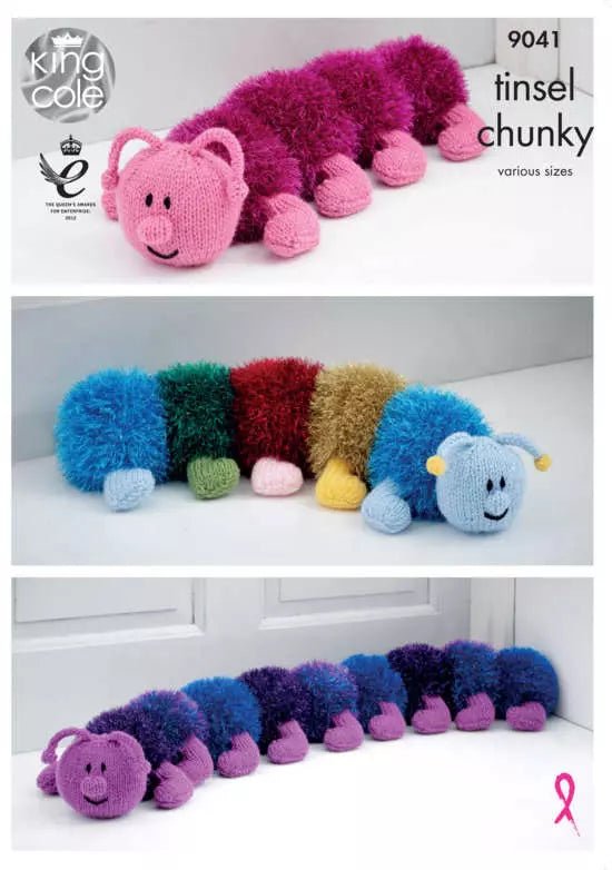 Leaflet 9041 - King Cole Tinsel Chunky doorstop & draught excluder - Mooroolbark Wool
