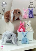 Leaflet 9050 - King Cole Tinsel rabbits - Mooroolbark Wool