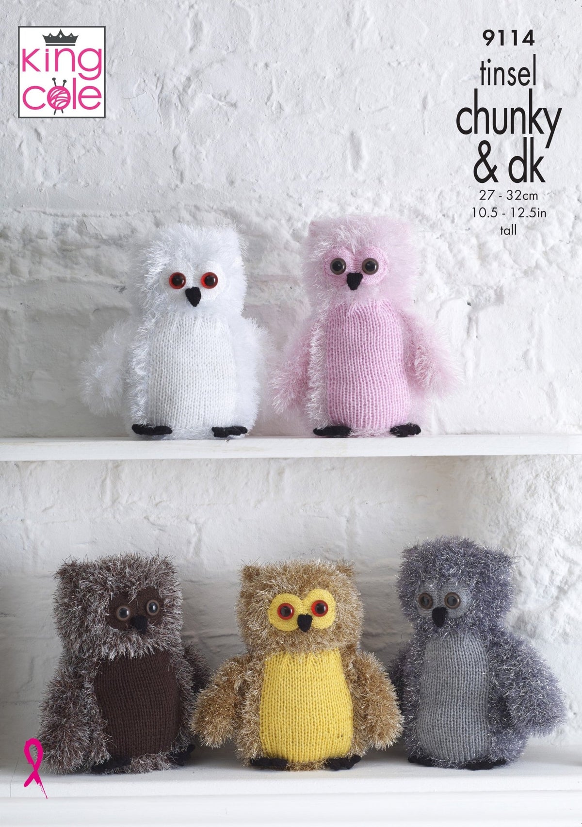 Leaflet 9114 - King Cole Tinsel owls - Mooroolbark Wool