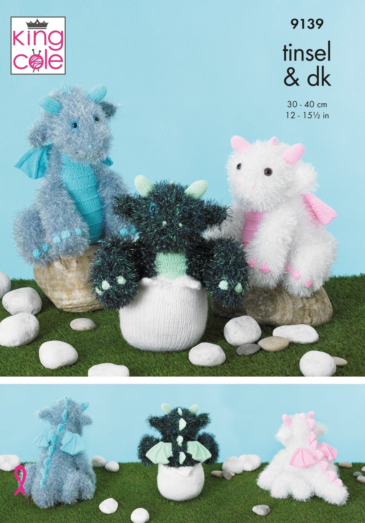 Leaflet 9139 - King Cole Tinsel dragons - Mooroolbark Wool