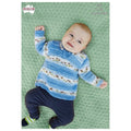 Leaflet HL494 - Heirloom Jumper with moss stitch bands. HL6002 - Mooroolbark Wool