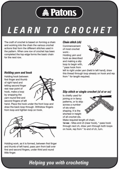 Leaflet LTC - Patons Learn to Crochet - Mooroolbark Wool