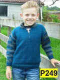 Leaflet P249 - Countrywide Yarns Boys Zipped Sweater - Original Copy - Mooroolbark Wool