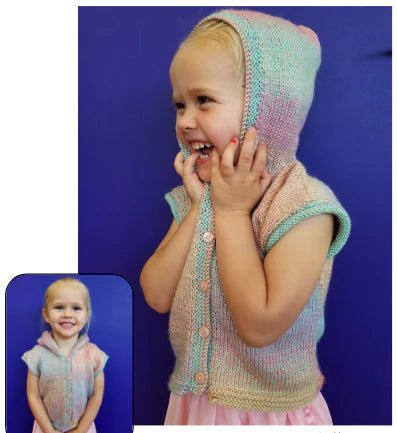 Leaflet P338 - Countrywide Yarns Baby Sleeveless Hoodie - Original - Mooroolbark Wool