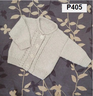 Leaflet P405 - Countrywide Yarns Baby Cardigan - Original Copy - Mooroolbark Wool