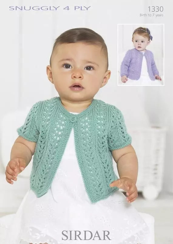 Leaflet 1330 - Sirdar Snuggly 4ply lacy cardigan