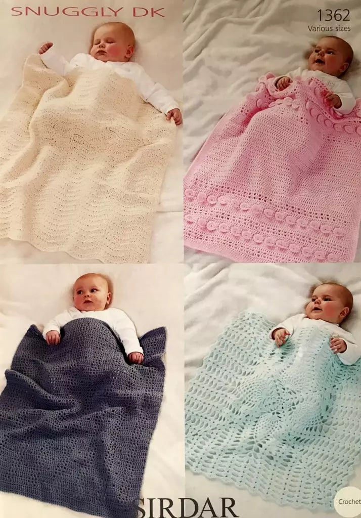 Leaflet 1362 - Sirdar Snuggly DK crochet blankets