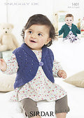 Leaflet 1401 - Sirdar Snuggly DK cardigan, vest