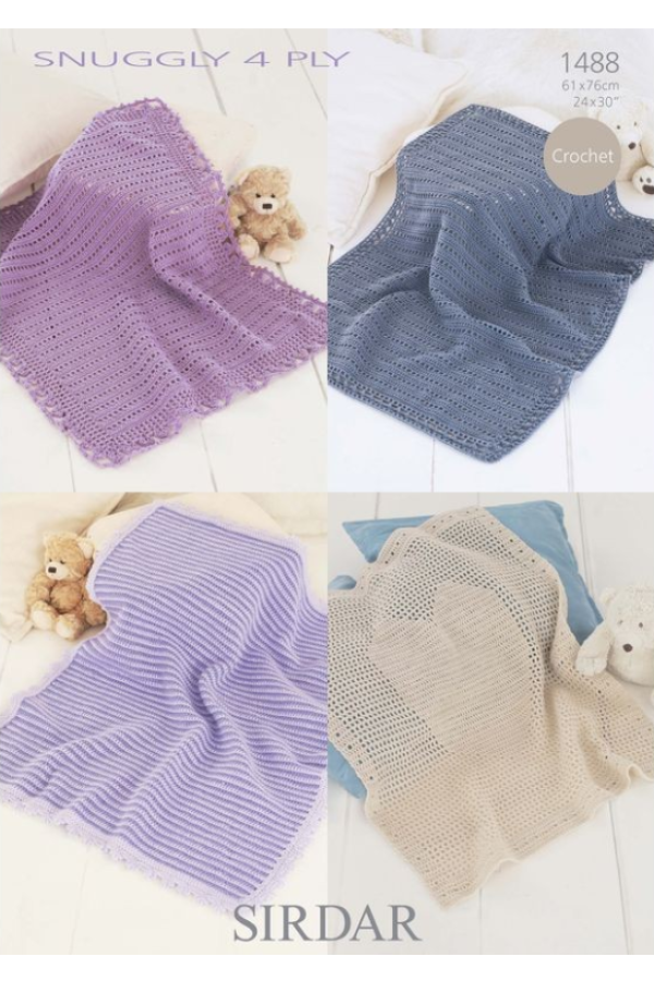 Leaflet 1488 - Sirdar Crochet 4 Ply blankets