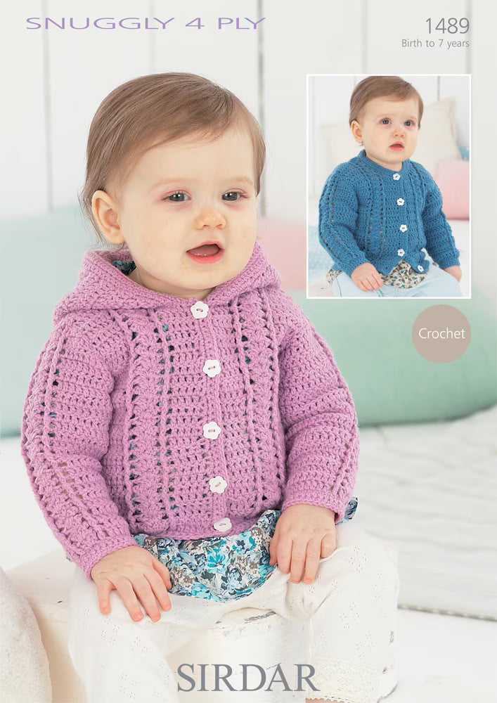 Leaflet 1489 - Sirdar 4 Ply Crochet cardigan & hoodie