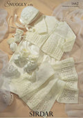 Leaflet 1662 - Sirdar Snuggly 4ply jacket, hat, bootees, mitts & blanket