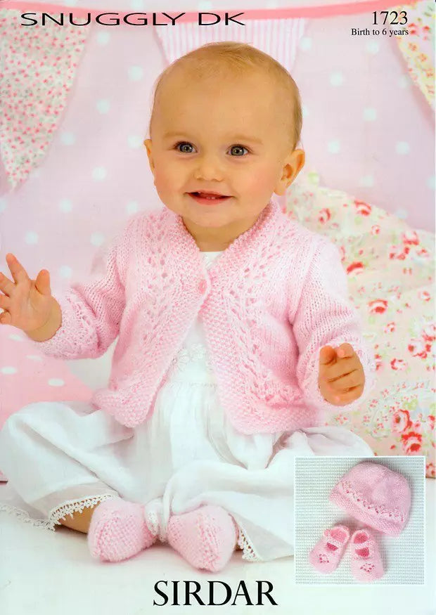 Leaflet 1723 - Sirdar Snuggly DK jacket, hat & bootees