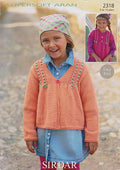 Leaflet 2318 - Sirdar 10ply Cardigan 2-13 yrs
