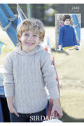 Leaflet 2448 - Sirdar Supersoft Aran 10 ply Jumper, hoodie