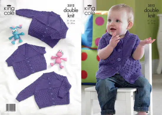 Leaflet 3512 - King Cole DK cardigans