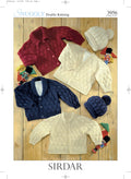 Leaflet 3956 - Sirdar cardigan & beanie birth to 6 yrs.
