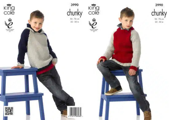 Leaflet 3990 - King Cole Chunky jumper & hoodie