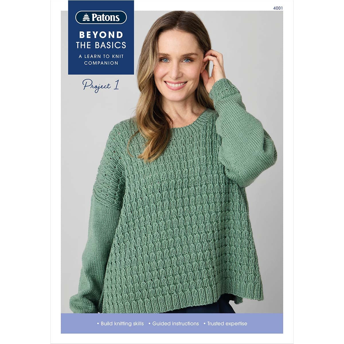 Leaflet 4001 - Patons Beyond The Basics: Project 1 knit jumper