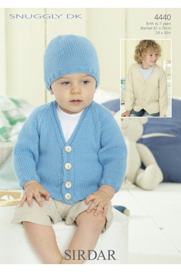 Leaflet 4440 - Sirdar Snuggly DK cardigan & hat
