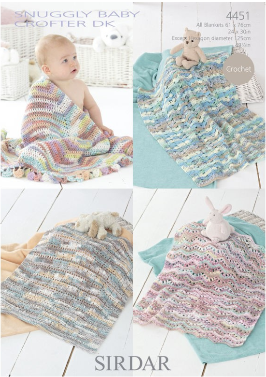 Leaflet 4451 - Sirdar Snuggly Baby Crofter DK  blankets