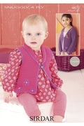 Leaflet 4473 - Sirdar Snuggly 4 Ply crochet cardigan & vest