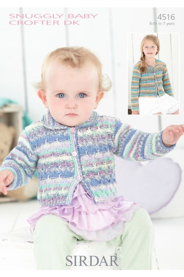 Leaflet 4516 - Sirdar Snuggly Baby Crofter DK cardigan