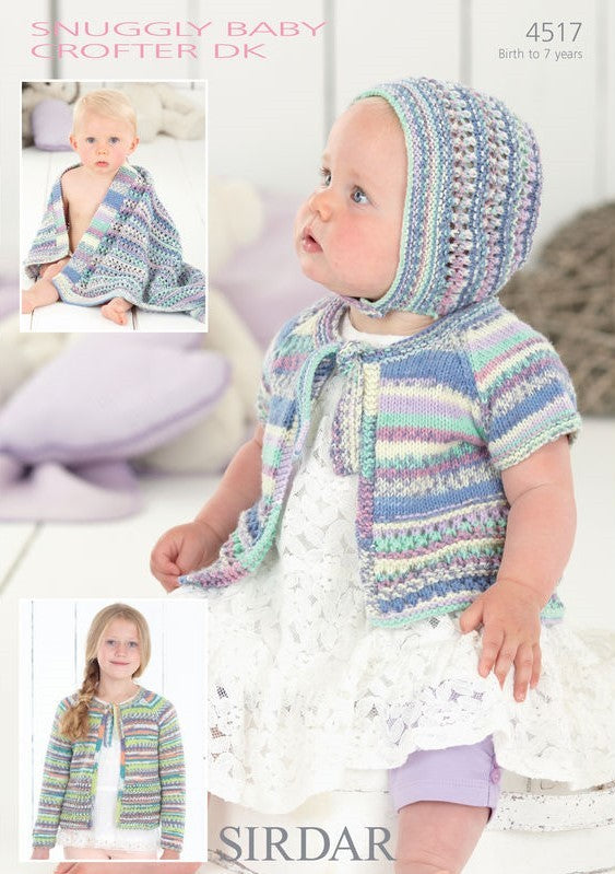 Leaflet 4517 - Sirdar Baby Crofter jacket, hat & blanket