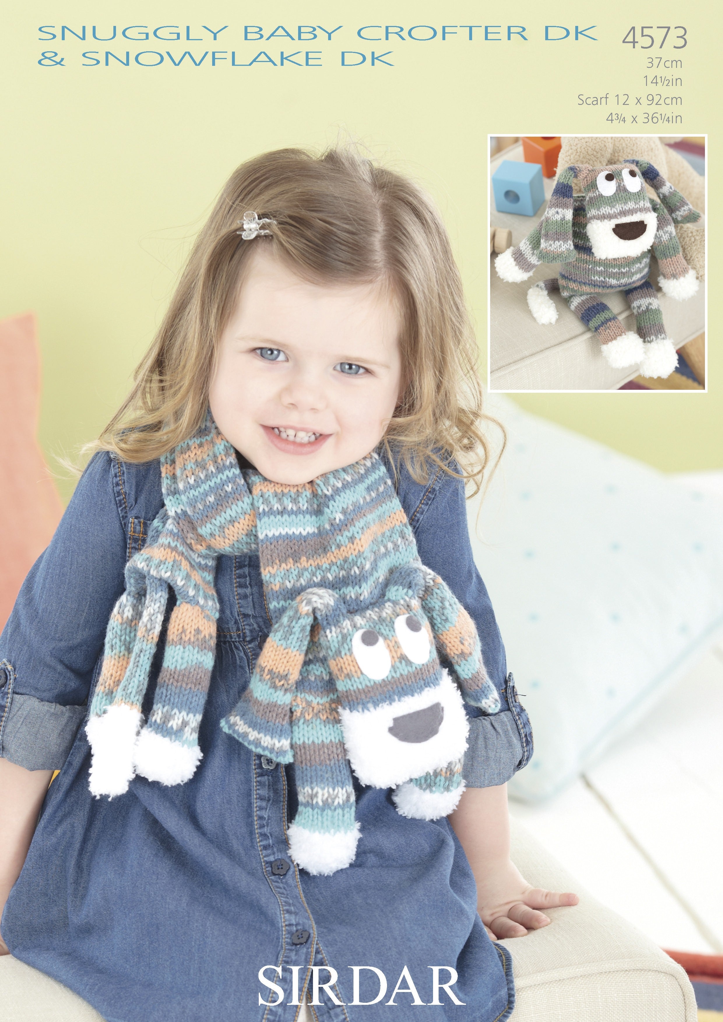 Leaflet 4573 - Sirdar Snuggly Baby Crofter & Snowflake DK scarf & toy