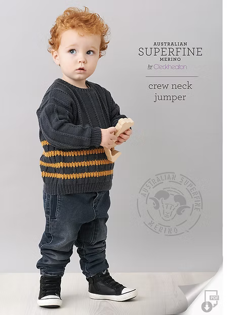 Leaflet 457 - Cleckheaton 8ply child's crew neck jumper