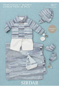 Leaflet 4617 - Sirdar Snuggly 4 Ply cardigan, hat, bootees & blanket