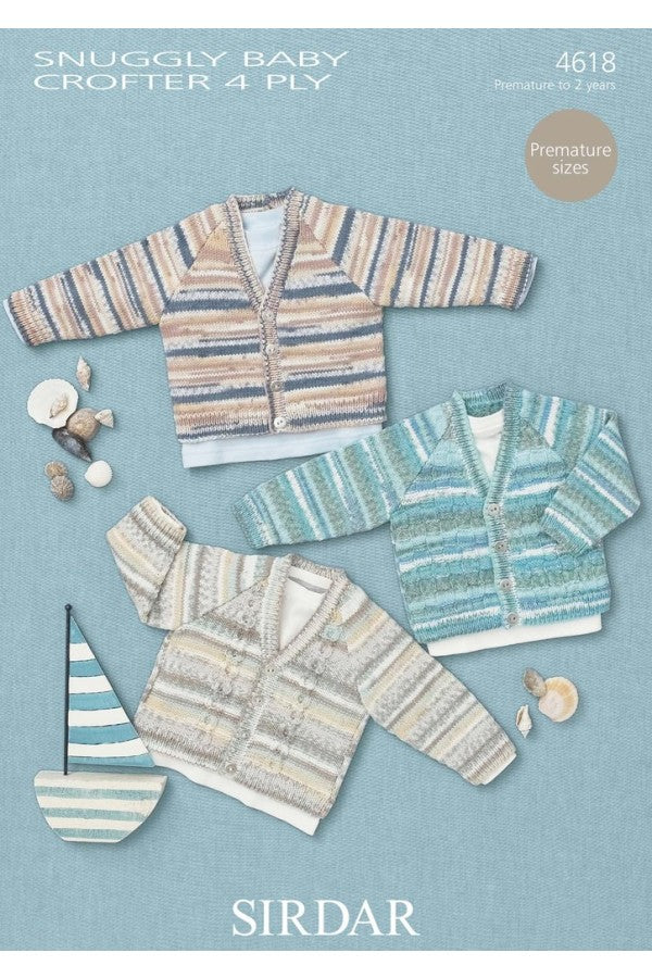 Leaflet 4618 - Sirdar Snuggly Baby Crofter 4 Ply Cardigans
