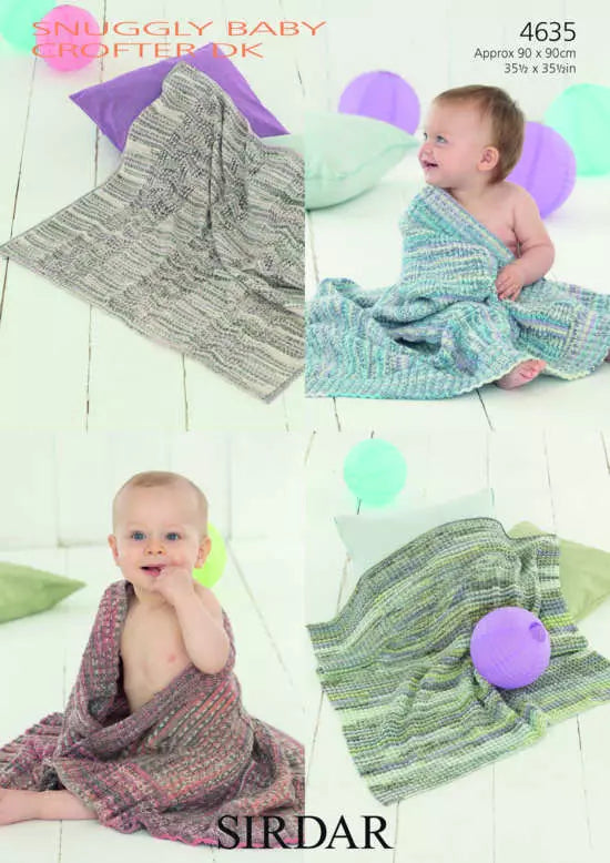 Leaflet 4635 - Sirdar Snuggly Baby Crofter DK blankets