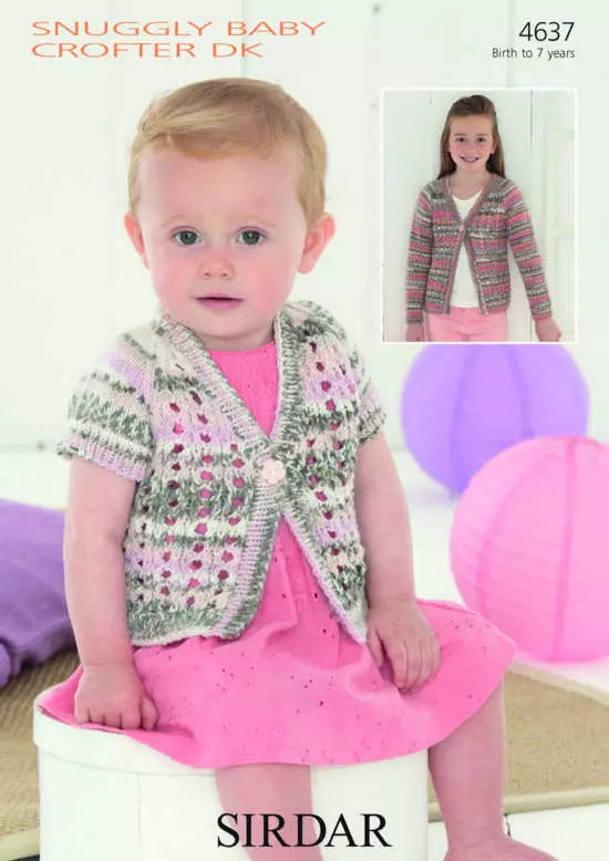 Leaflet 4637 - Sirdar Snuggly Baby Crofter DK cardigan