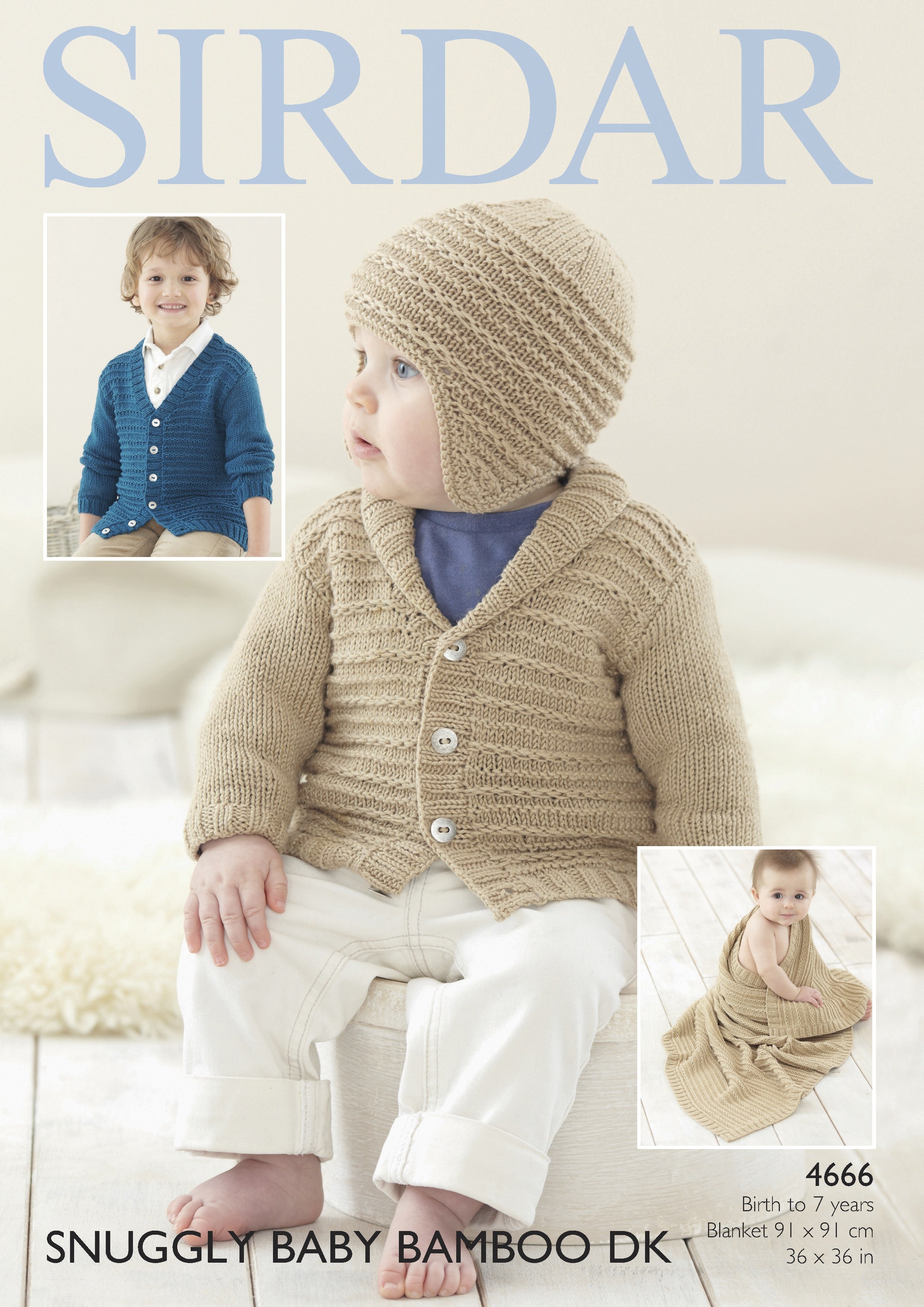 Leaflet 4666 - Sirdar Snuggly Baby Bamboo DK cardigan & hat