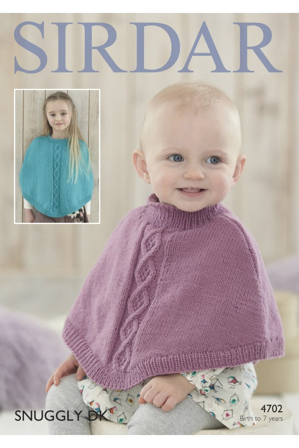 Leaflet 4702 - Sirdar Snuggly DK poncho
