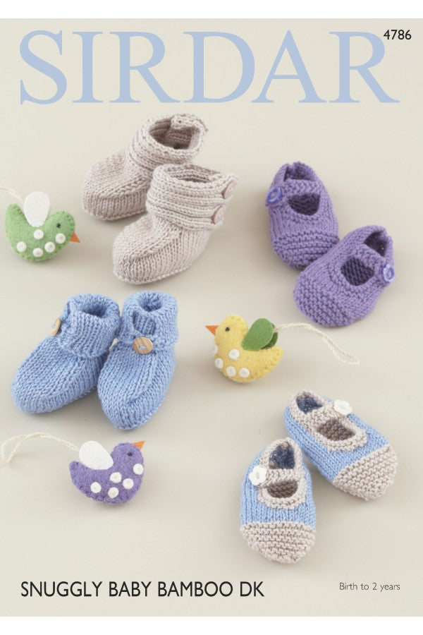 Leaflet 4786 - Sirdar Snuggly Baby Bamboo DK bootees & shoes