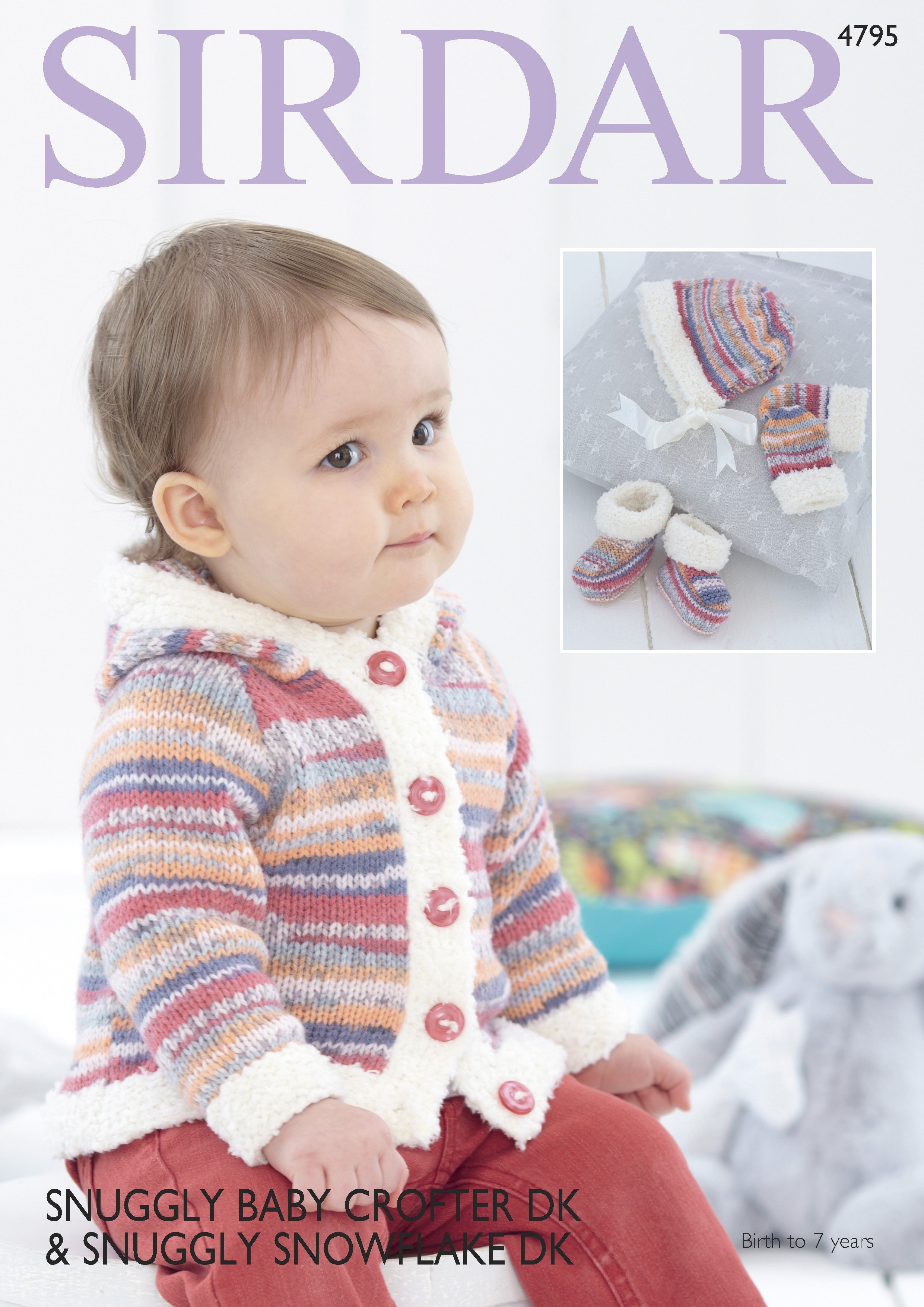 Leaflet 4795 - Sirdar Snuggly DK  hoodie, hat, bootees & mitts