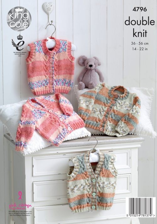 Leaflet 4796 - King Cole DK cardigans & vests