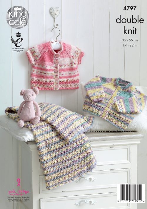 Leaflet 4797 - King Cole DK cardigan & blanket
