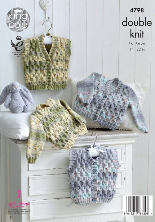 Leaflet 4798 - King Cole DK cardigans & vests