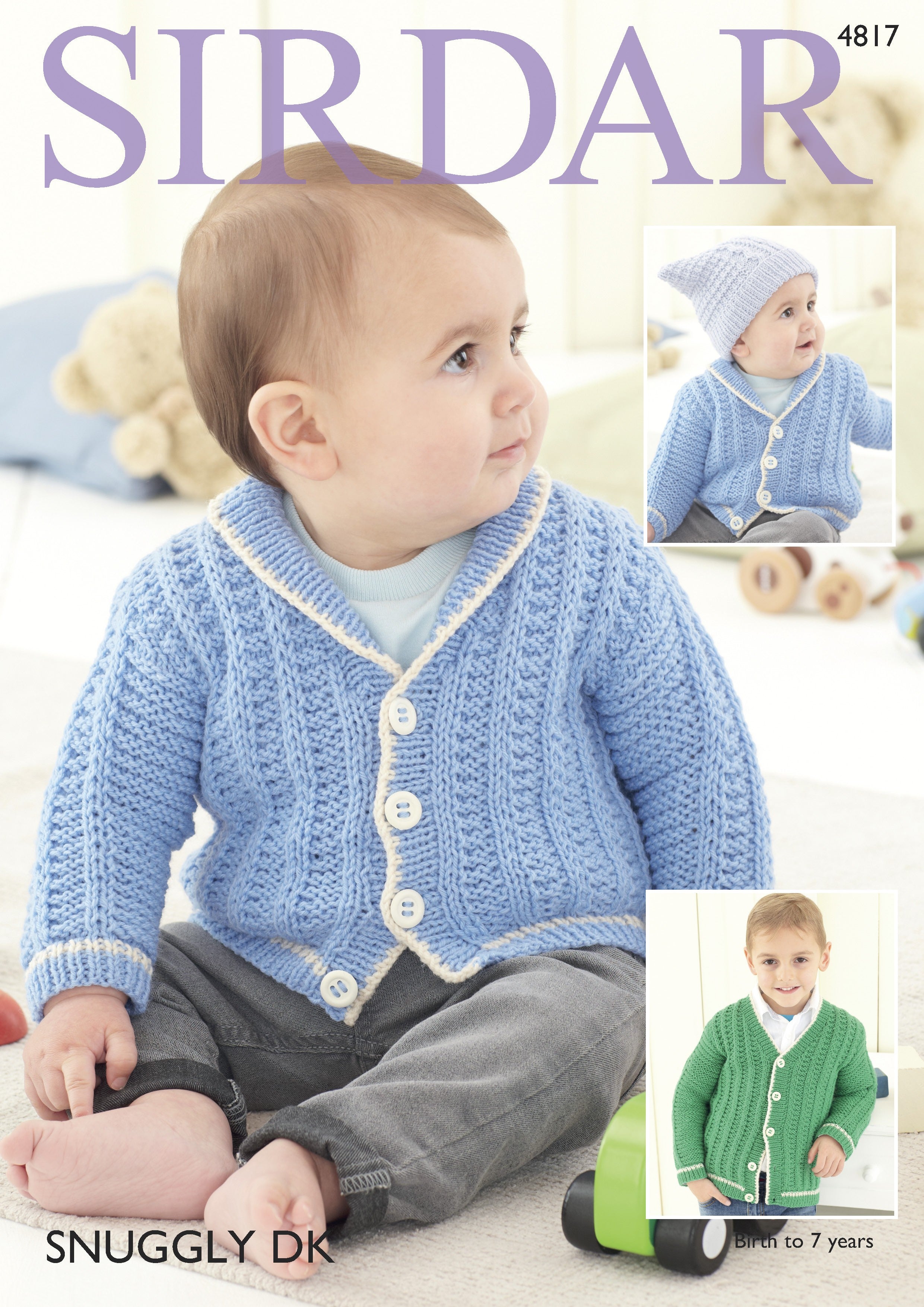 Leaflet 4817 - Sirdar DK Birth - 7 years Cardigan & hat