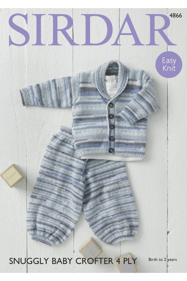 Leaflet 4866 - Sirdar 4 Ply pants & cardigan