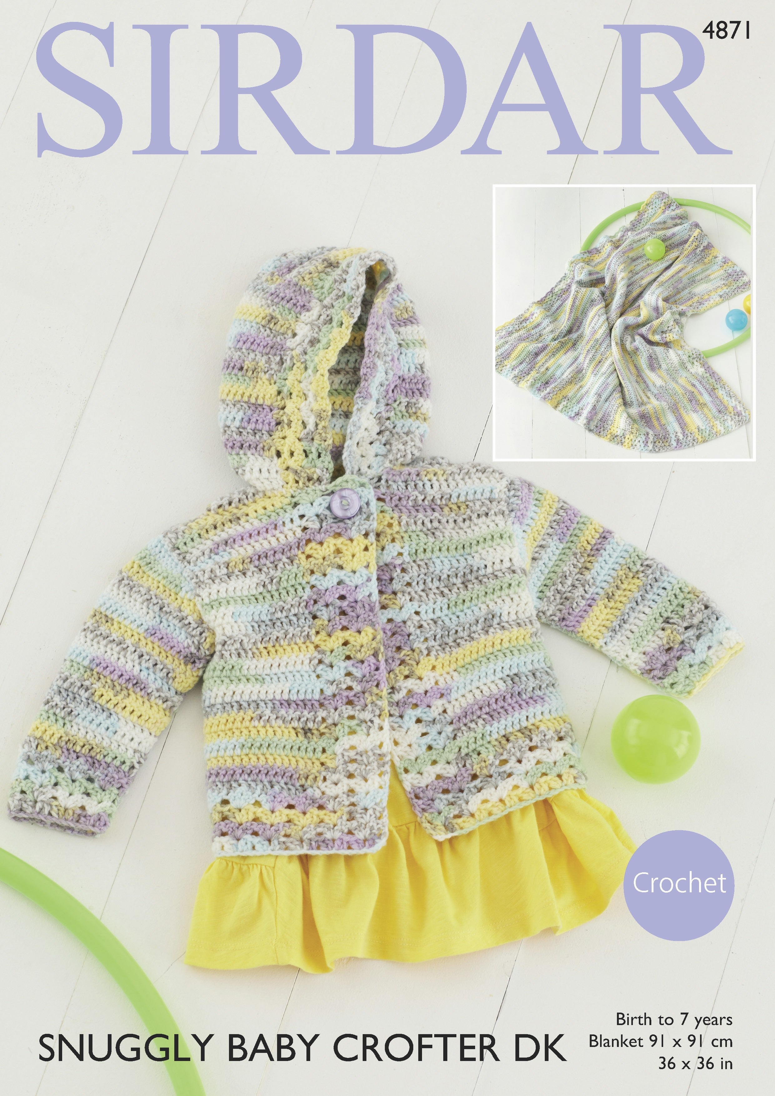 Leaflet 4871 - Sirdar DK Crochet hoodie & blanket