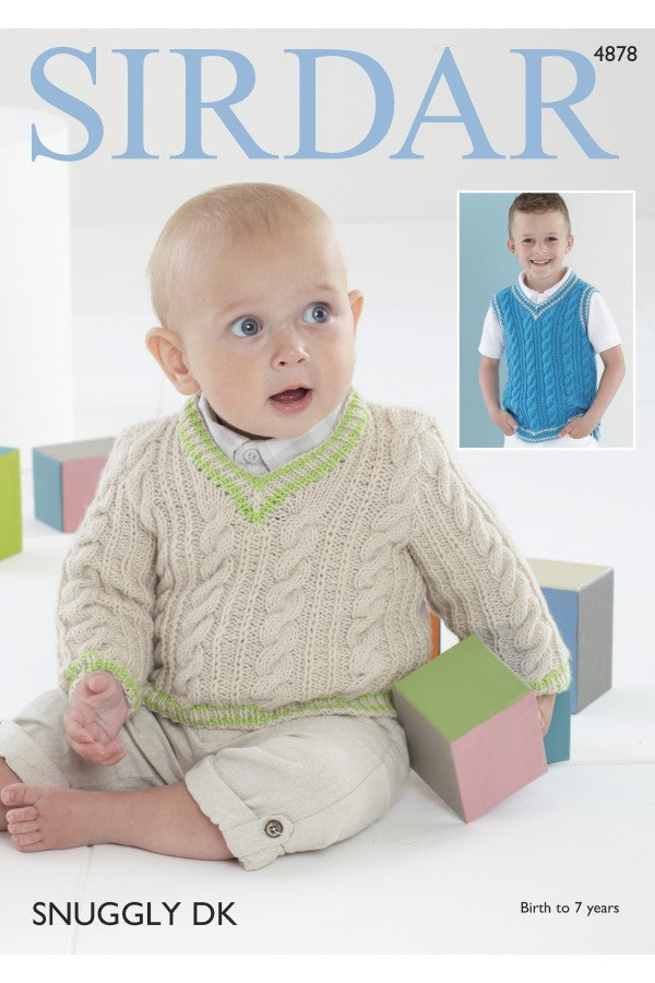 Leaflet 4878 - Sirdar Snuggly DK Jumper & Vest