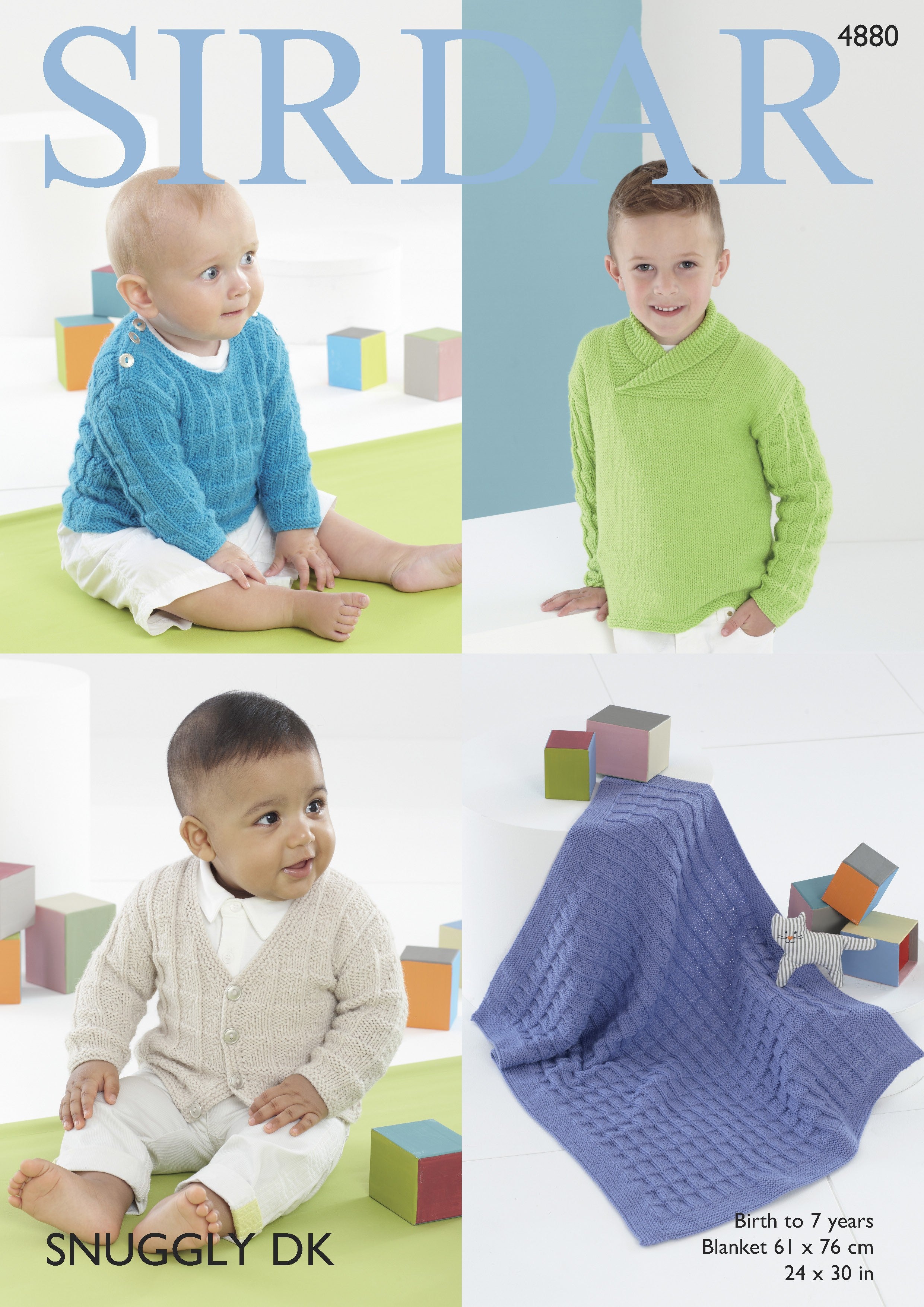Leaflet 4880 - Sirdar DK jumper, cardigan & blanket