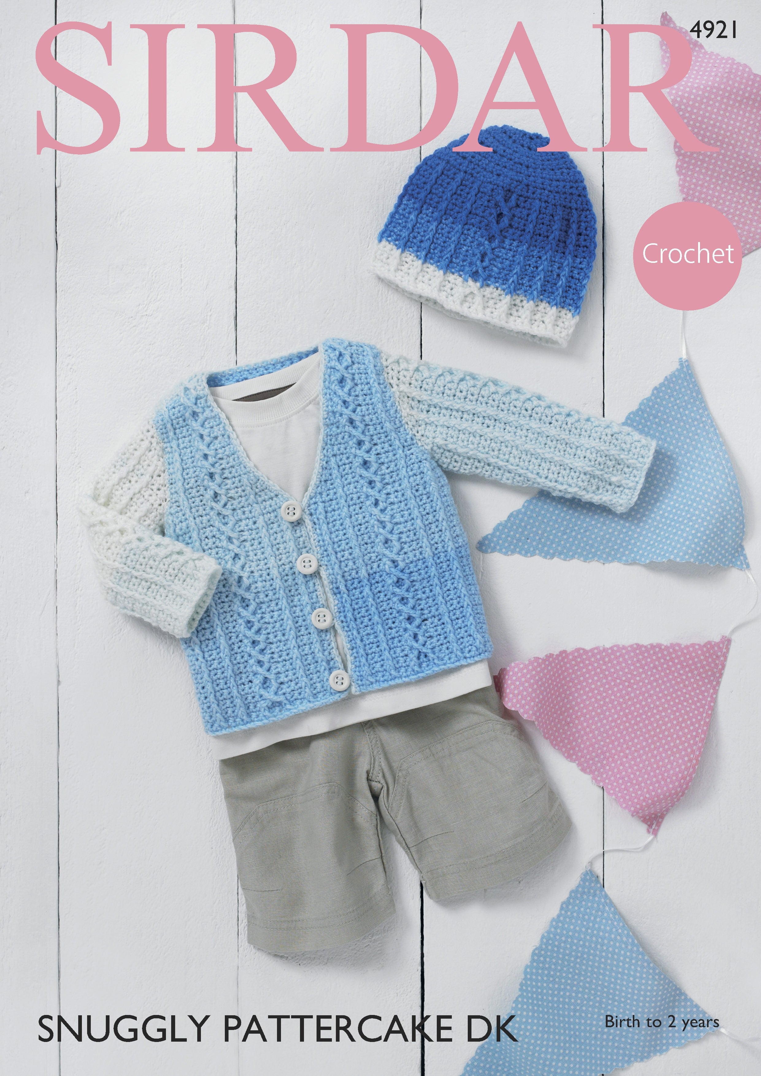 Leaflet 4921 - Sirdar DK Crochet cardigan & hat